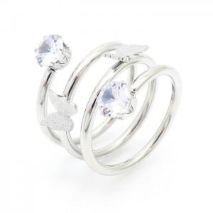Stainless Steel Stone&Crystal Ring - KR103173-IL
