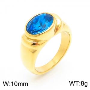 Stainless Steel Stone&Crystal Ring - KR103208-LK