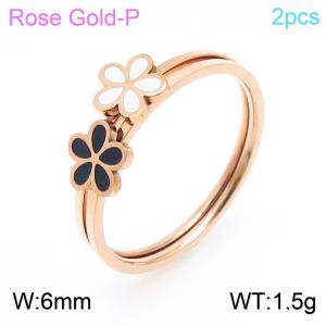 Stainless Steel Rose Gold-plating Ring - KR103308-KFC