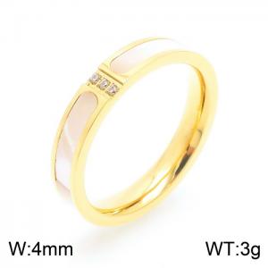 Stainless Steel Stone&Crystal Ring - KR103367-K