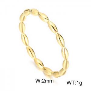 Stainless Steel Gold-plating Ring - KR103423-WGLX