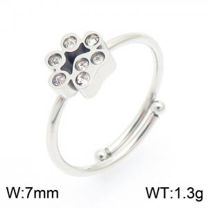 Stainless Steel Stone&Crystal Ring - KR103467-GC