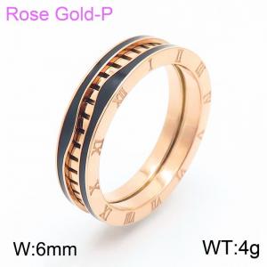 Stainless Steel Rose Gold-plating Ring - KR103513-GC