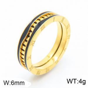 Stainless Steel Gold-plating Ring - KR103514-GC