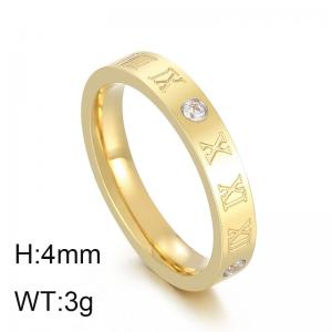 Stainless Steel Stone&Crystal Ring - KR103518-GC