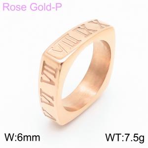 Stainless Steel Rose Gold-plating Ring - KR103545-GC