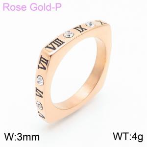 Stainless Steel Stone&Crystal Ring - KR103549-GC