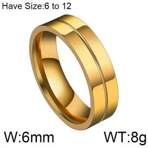 Stainless Steel Gold-plating Ring - KR103578-WGFL
