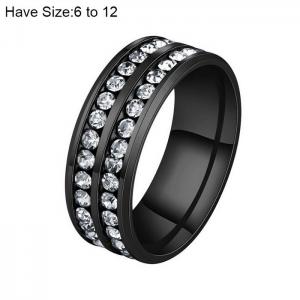 Stainless Steel Stone&Crystal Ring - KR103584-WGFL