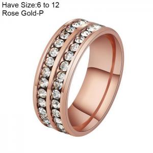 Stainless Steel Stone&Crystal Ring - KR103588-WGFL