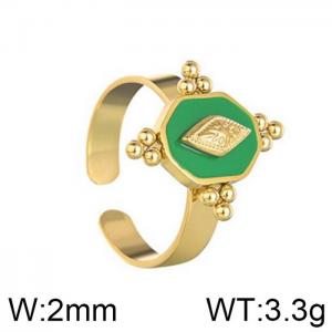 Stainless Steel Gold-plating Ring - KR103595-WGFL