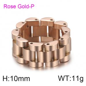 Stainless Steel Rose Gold-plating Ring - KR103596-KFC