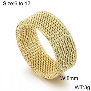 Stainless Steel Gold-plating Ring - KR103597-WGLO