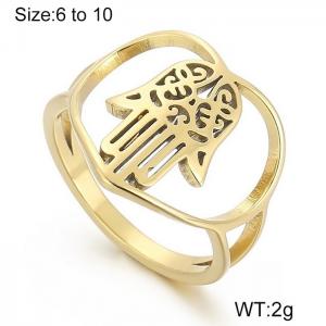 Stainless Steel Gold-plating Ring - KR103603-WGQZ