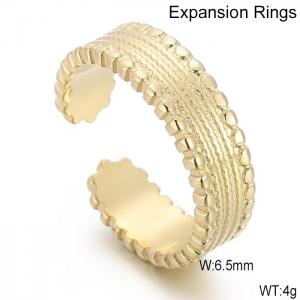 Stainless Steel Gold-plating Ring - KR103608-WGYC