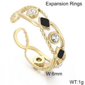 Stainless Steel Gold-plating Ring - KR103610-WGYC