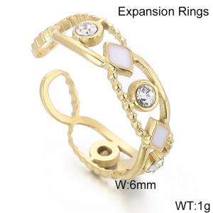 Stainless Steel Gold-plating Ring - KR103612-WGYC
