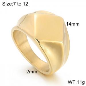 Stainless Steel Gold-plating Ring - KR103615-WGZJ
