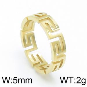 Stainless Steel Gold-plating Ring - KR103793-WM