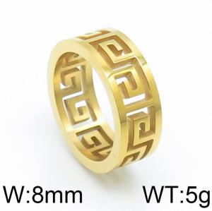 Stainless Steel Gold-plating Ring - KR103798-WM