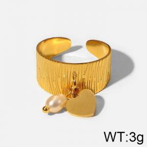 Stainless Steel Gold-plating Ring - KR103852-WGJD