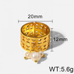 Stainless Steel Gold-plating Ring - KR103853-WGJD