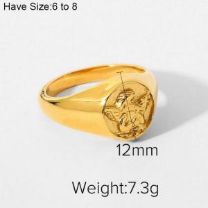 Stainless Steel Gold-plating Ring - KR103854-WGJD