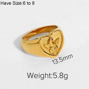Stainless Steel Gold-plating Ring - KR103855-WGJD