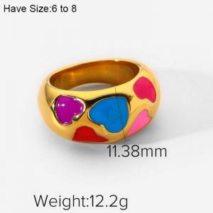 Stainless Steel Gold-plating Ring - KR103857-WGJD