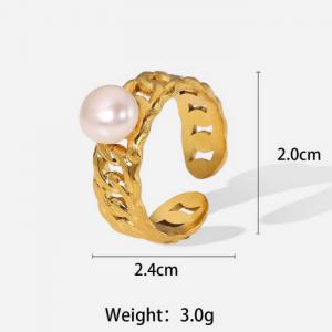 Stainless Steel Gold-plating Ring - KR103867-WGJD
