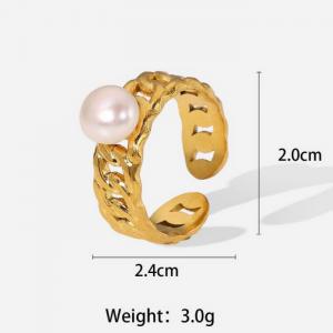 Stainless Steel Gold-plating Ring - KR103867-WGJD