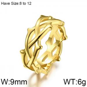 Stainless Steel Gold-plating Ring - KR103904-WGQF