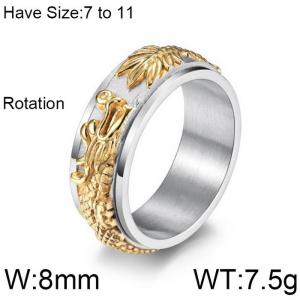 Stainless Steel Gold-plating Ring - KR103910-WGQF