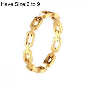 Stainless Steel Gold-plating Ring - KR103915-WGQZ