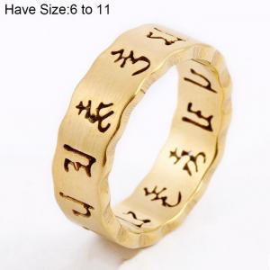 Stainless Steel Gold-plating Ring - KR103919-WGQZ
