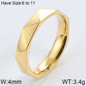 Stainless Steel Gold-plating Ring - KR103926-WGQZ