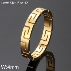 Stainless Steel Gold-plating Ring - KR103929-WGQZ
