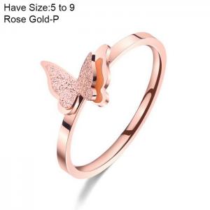 Stainless Steel Rose Gold-plating Ring - KR103932-WGQZ