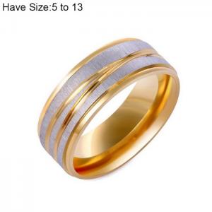 Stainless Steel Gold-plating Ring - KR103937-WGQZ