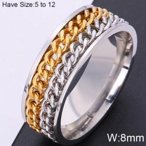 Stainless Steel Gold-plating Ring - KR103941-WGQZ
