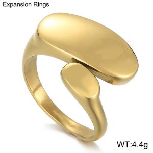 Stainless Steel Gold-plating Ring - KR103969-WGML