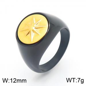 Stainless Steel Black-plating Ring - KR104015-GC