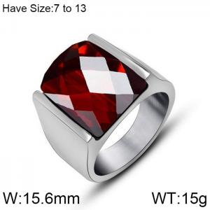 Stainless Steel Stone&Crystal Ring - KR104047-WGSJ