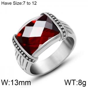 Stainless Steel Stone&Crystal Ring - KR104061-WGSJ