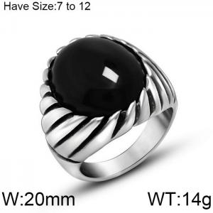 Stainless Steel Stone&Crystal Ring - KR104062-WGSJ