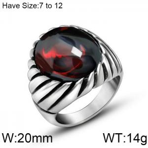 Stainless Steel Stone&Crystal Ring - KR104063-WGSJ