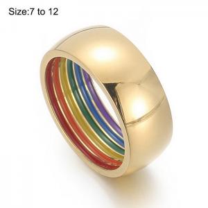 Stainless Steel Gold-plating Ring - KR104086-WGQF