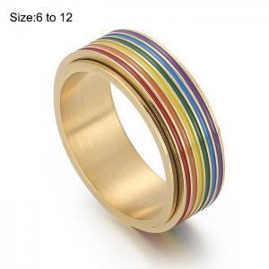 Stainless Steel Gold-plating Ring - KR104094-WGQF