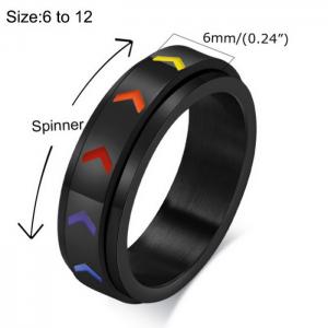 Stainless Steel Black-plating Ring - KR104102-WGSF