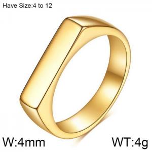 Stainless Steel Gold-plating Ring - KR104123-WGZJ